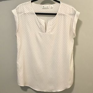 NY&C TALL Polka Dot Career Cap Sleeve Top